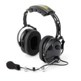 Rugged Radios H22 Over the Head (OTH) Headset for 2-Way Radios - Black Carbon Fiber thumbnail 1