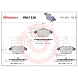 Brembo 2015 Volkswagen Tiguan/CC/Passat/ Audi Q3 Quattro Rear NAO Brake Pad thumbnail 1