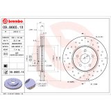 Brembo OE 02-08 Jaguar X-Type Drilled Xtra Brake Disc - Front thumbnail 1