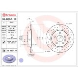 Brembo OE 2015 Chevrolet Cruze Drilled Xtra Brake Disc - Rear thumbnail 1
