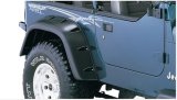 Bushwacker Cut-Out Fender Flares 10058-07 Flares, Pocket Style, Rear, Black, Dura-Flex Thermoplastic, Jeep, Pair thumbnail 1