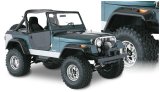 Bushwacker Cut-Out Fender Flares 10910-07 Flares, Cut-Out, Front, Rear, Black, Dura-Flex Thermoplastic, Jeep, Set of 4 thumbnail 1