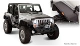 Bushwacker Flat-Style Fender Flares 10919-07 Flares, Flat Style, Front, Rear, Black, Dura-Flex Thermoplastic, Jeep, Set of 4 thumbnail 1