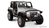 Bushwacker Flat-Style Fender Flares 10919-07 Flares, Flat Style, Front, Rear, Black, Dura-Flex Thermoplastic, Jeep, Set of 4 thumbnail 6