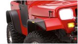 Bushwacker 87-95 Jeep Wrangler Flat Style Flares 4pc Excludes Renegade - Black thumbnail 2