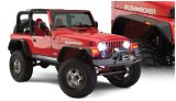 Bushwacker Flat-Style Fender Flares 10920-07 Flares, Flat Style, Front, Rear, Black, Dura-Flex Thermoplastic, Jeep, Set of 4 thumbnail 3