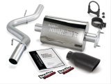 Banks Power Monster Exhaust Systems 51314-B System, Exhaust, Cat-Back, Stainless, Natural, Single Exit, Rear Turndown, Black Tip, Jeep, 4.0L, Kit thumbnail 2