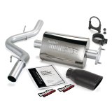 Banks Power Monster Exhaust Systems 51314-B System, Exhaust, Cat-Back, Stainless, Natural, Single Exit, Rear Turndown, Black Tip, Jeep, 4.0L, Kit thumbnail 4