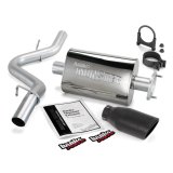 Banks Power Monster Exhaust Systems 51314-B System, Exhaust, Cat-Back, Stainless, Natural, Single Exit, Rear Turndown, Black Tip, Jeep, 4.0L, Kit thumbnail 7
