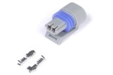 Haltech Delphi 2 Pin GM Style Air Temp Connector Grey Plug & Pins thumbnail 2