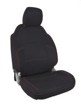 PRP 2021+ Ford Bronco 4 Door Front Seat Covers (Pair) - Black w/ Red Stitching thumbnail 1