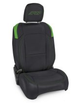 PRP Jeep Wrangler JL Front Seat Covers - 2 door- with Pocket Back (Pair) - Black/Green thumbnail 1