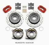 Wilwood Forged Dynalite P/S Park Brake Kit Drilled Red 12 Bolt 2.75in offset Staggered Shock thumbnail 1