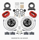 Wilwood Forged Dynalite-M Front Kit 11.30in 1 PC Rotor&Hub Drill-Red 1965-1969 Mustang Disc & Drum thumbnail 2