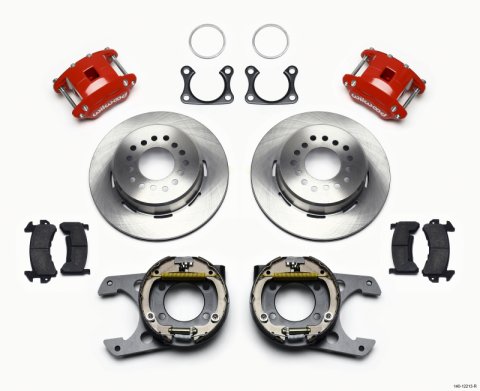 Wilwood D154 P/S Park Brake Kit Red Big Ford 2.36in Offset thumbnail 1