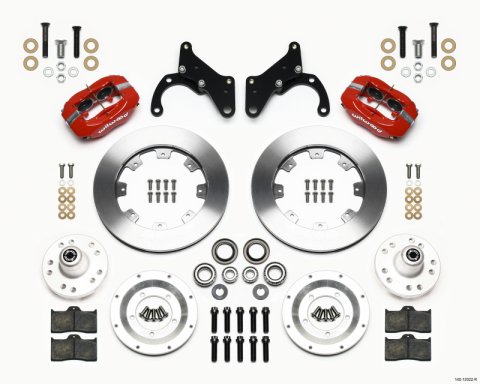 Wilwood Forged Dynalite Front Kit 12.19in Red 65-68 Chevy Impala -Drum Spindle