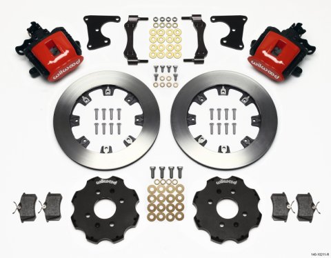 Wilwood Combination Parking Brake Rear Kit 12.19in Red Civic / Integra Drum 2.71 Hub Offset