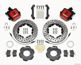 Wilwood Combination Parking Brake Rear Kit 11.00in Drilled Red 2012 Fiat 500 w/ Lines thumbnail 1