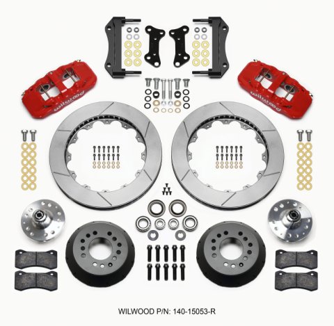 Wilwood AERO6 Front Hub Kit 15.00 Red 67-69 Camaro 64-72 Nova Chevelle thumbnail 2