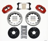 Wilwood Narrow Superlite 6R Front Hat Kit 12.88in Drill Red 1994-2004 Mustang thumbnail 1