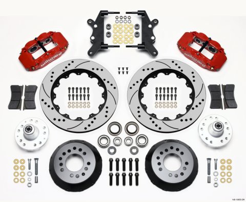 Wilwood Narrow Superlite 6R Front Hub Kit 14.00in Drill Red 60-68 Ford / Mercury Full Size / Galaxie thumbnail 2