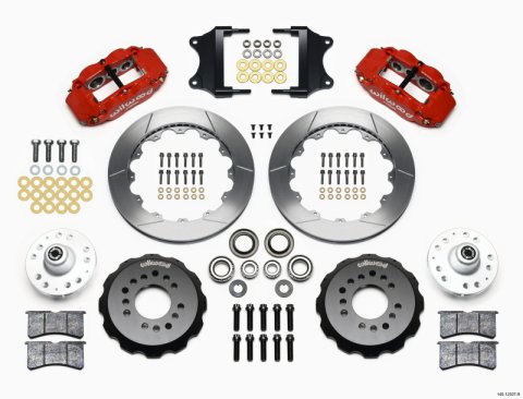 Wilwood Narrow Superlite 6R Front Hub Kit 12.88in Red Heidts Tri -5 2 inch Drop Spindle