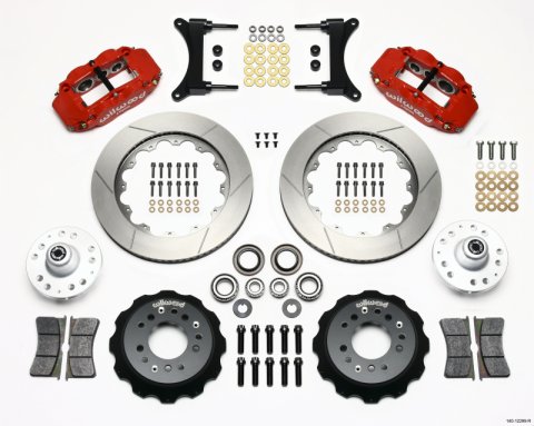 Wilwood Narrow Superlite 6R Front Hub Kit 14.00in Red 79-87 GM G Body thumbnail 1