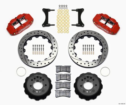 Wilwood Narrow Superlite 6R Front Hat Kit 12.88in Drill Red 93-96 Mazda RX7 thumbnail 1
