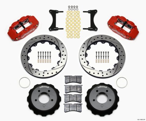 Wilwood Narrow Superlite 6R Front Hat Kit 12.88in Drill Red 93-96 Mazda RX7 thumbnail 2