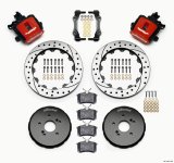 Wilwood Combination Parking Brake Rear Kit 12.88in Drilled Red Honda S2000 thumbnail 1