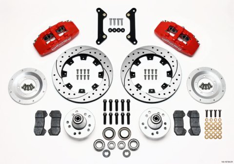 Wilwood Dynapro 6 Front Hub Kit 12.19in Drilled Red 70-78 Camaro thumbnail 2