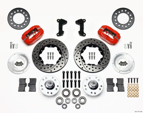Wilwood Forged Dynalite Front Kit 11.00in Drill-Red 74-80 Pinto/Mustang II Disc Spindle only thumbnail 1