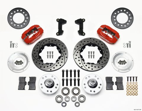 Wilwood Forged Dynalite Front Kit 11.00in Drill-Red 74-80 Pinto/Mustang II Disc Spindle only thumbnail 2