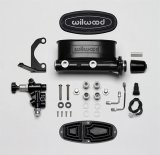 Wilwood HV Tandem M/C Kit w L/H Bracket & Prop Valve - 1 1/8in Bore Black thumbnail 1