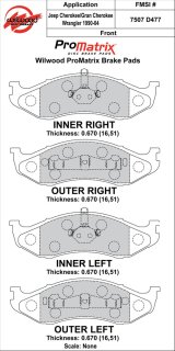 Wilwood Pad Set Promatrix D477 thumbnail 3