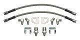 Wilwood 12in Length -3 to 3/8-24 IF 1/8-27 NPT 90 Degree Flexline Kit w/ Weld-On Bracket Tabs thumbnail 1