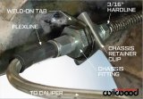 Wilwood 12in Length -3 to 3/8-24 IF 1/8-27 NPT 90 Degree Flexline Kit w/ Weld-On Bracket Tabs thumbnail 2