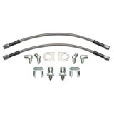 Wilwood 12in Length -3 to 3/8-24 IF 1/8-27 NPT 90 Degree Flexline Kit w/ Weld-On Bracket Tabs thumbnail 3