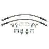 Wilwood 12in Length -3 to 3/8-24 IF 1/8-27 NPT 90 Degree Flexline Kit w/ Weld-On Bracket Tabs thumbnail 4