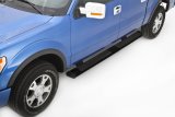 Lund 07-17 Chevy Silverado 1500 Crew Cab 6in. Oval Straight Black Nerf Bars - Black thumbnail 6