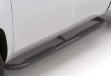Lund 94-02 Dodge Ram 2500 Quad Cab 4in. Oval Curved Steel Nerf Bars - Black thumbnail 2