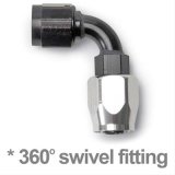 Russell Performance -6 AN Black/Silver 90 Degree Full Flow Hose End thumbnail 2