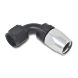 Russell Performance -8 AN Black/Silver 90 Degree Full Flow Hose End thumbnail 6