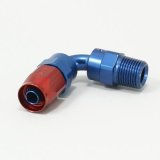 Russell Performance -6 AN Red/Blue 90 Degree Full Flow Swivel Pipe Thread Hose End (With 3/8in NPT) thumbnail 1