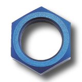 Russell Performance -8 AN Bulkhead Nuts 3/4in -16 Thread Size (Blue) thumbnail 1