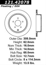 Centric C-TEK Standard Brake Rotor - Rear thumbnail 2