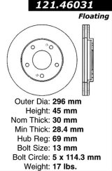 Centric 91-93 Mitsubishi 3000GT VR-4 Front Rotor thumbnail 2
