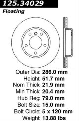 Centric 00-02 BMW Z3 / 03-05 Z4 / 00 323i/323Ci Front Premium High Carbon Rotor thumbnail 2