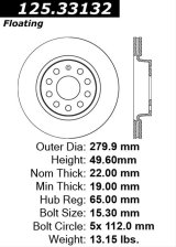 Centric Premium High Carbon Brake Rotor thumbnail 2