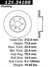 Centric Premium High Carbon Brake Rotor thumbnail 2